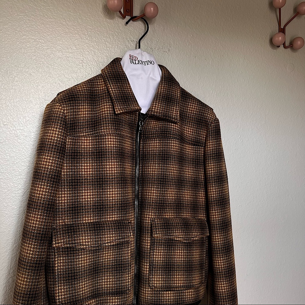 VALENTINO Women’s Houndstooth Bomber Jacket • Size 40 IT (4 US)